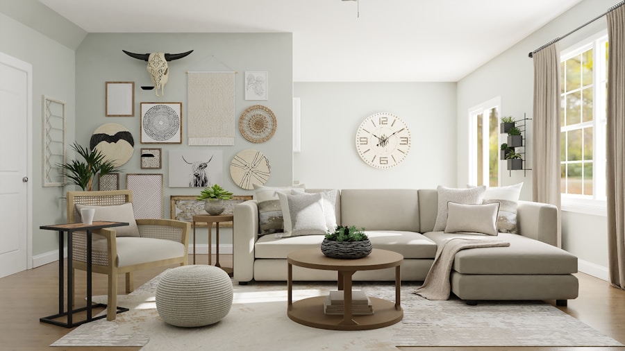 Sala com painel de madeira planejado